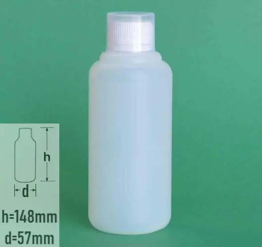 Sticla plastic 250ml culoare natur semitransparent cu capac standard cu autosigilare alb si dozator suprapus